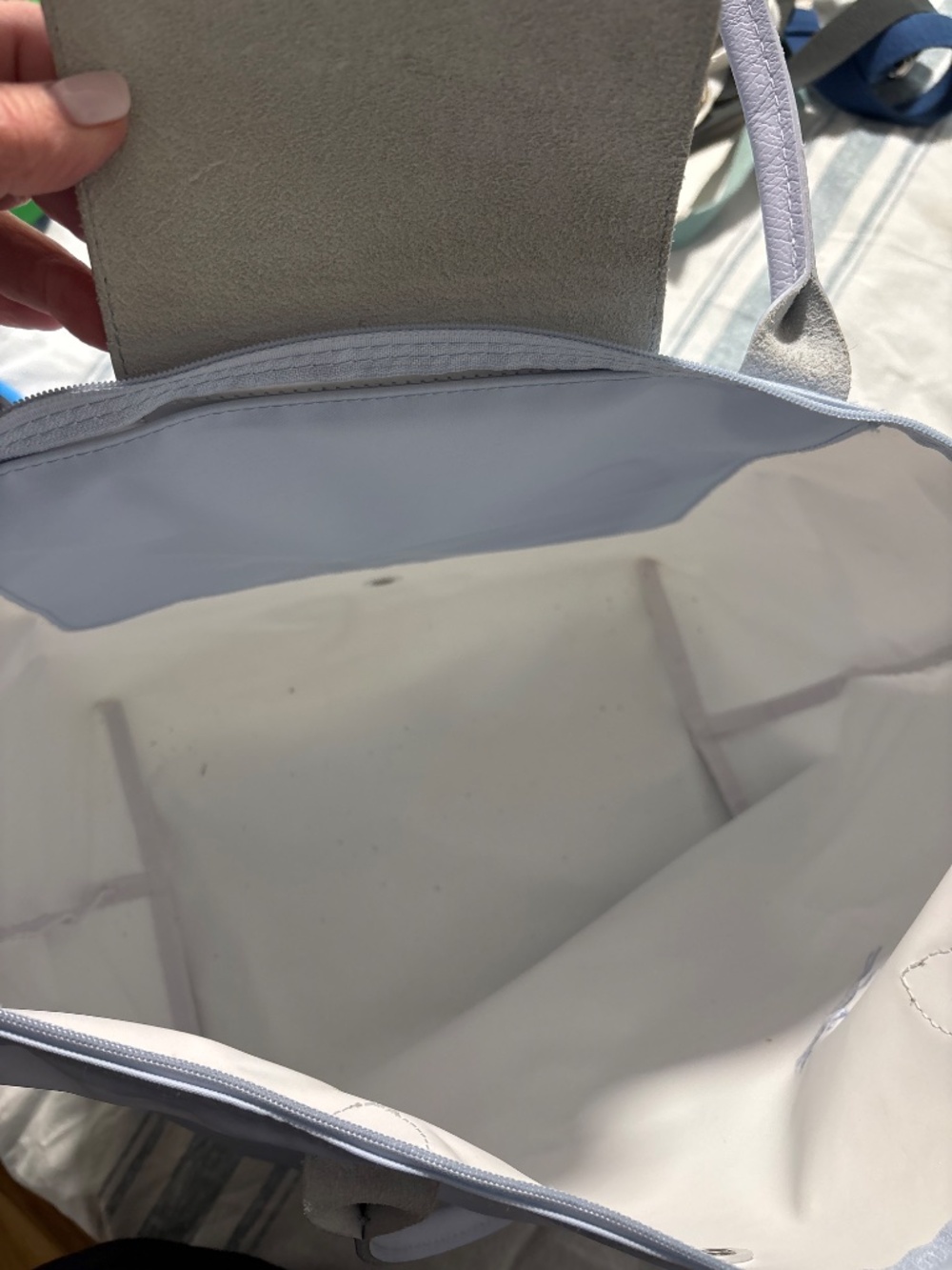 Large sky blue Longchamp Le Pliage - Picture 4 of 6